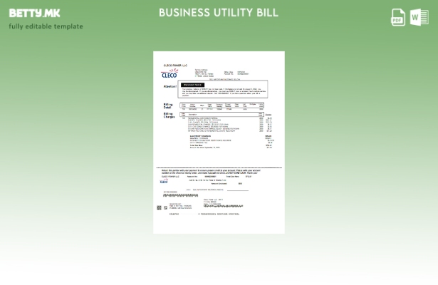 Модерен стил Луизијана Cleco Power Шаблон за деловна сметка за електрична енерги